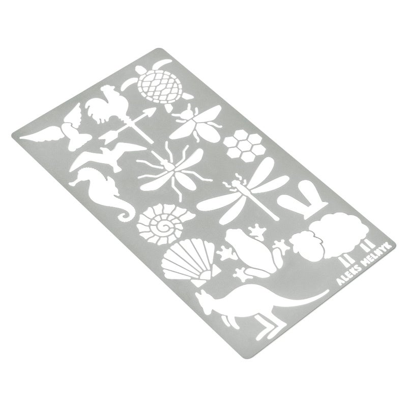 Aleks Melnyk No.43 Metal Stencils, Small Animals, Woodland, Pets, Cat, Dog, Fox, Lizard, Sea Ocean Animals, Kit 3 PCS, Templates for Wood Burning, Engraving, Crafting, Bullet Journaling, Scrapbook - Image 5